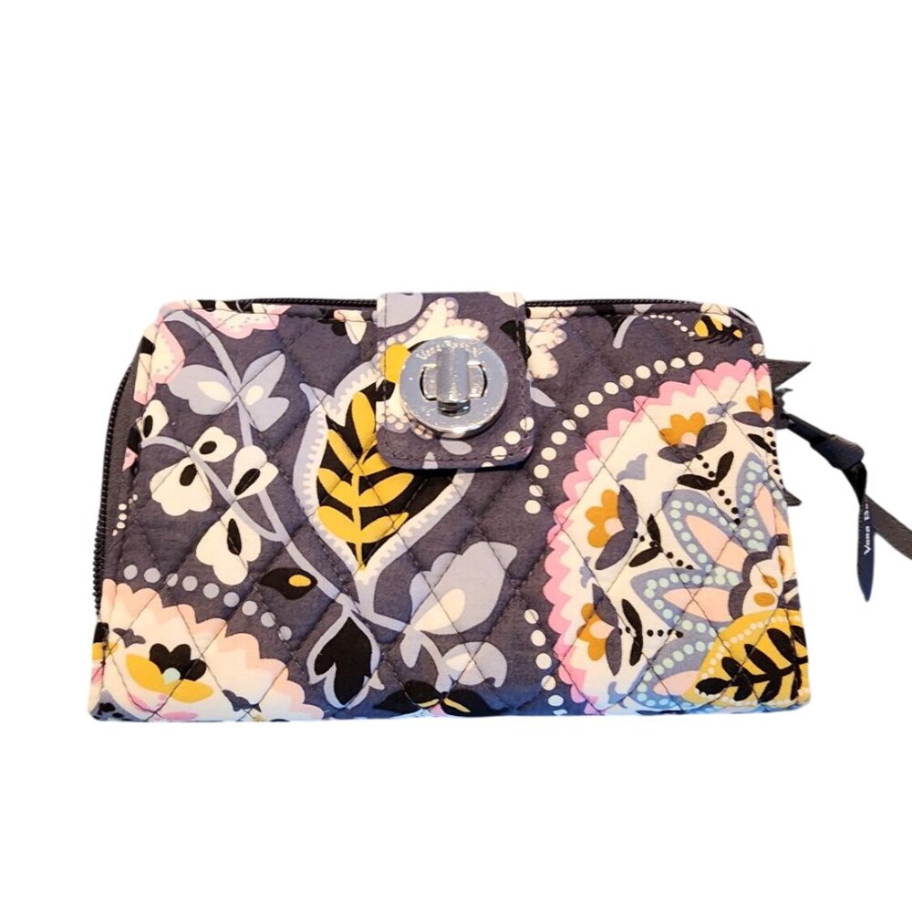 Vera Bradley RFID Turnlock Wallet In Charmont meadow NWOT
